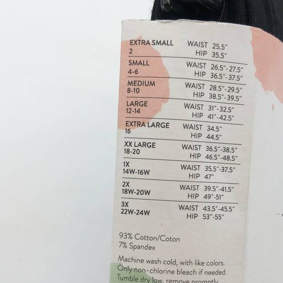 Shimera LOT of 2 Pair Everyday High Rise Elastic Waist Leggings Black XS NEW - Picture 6 of 7